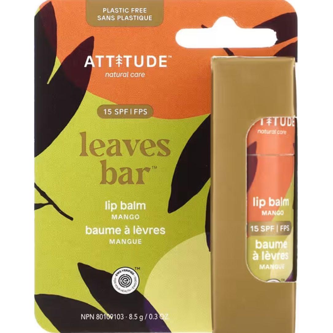 Attitude Lip Balm Leaves Bar Mango .3 oz.