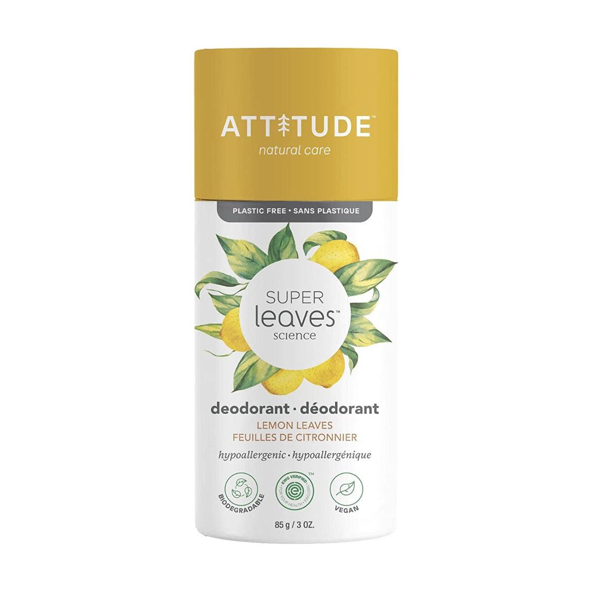 Attitude Super leaves Natural Deodorant Aluminium free - Lemon Leaves 85g