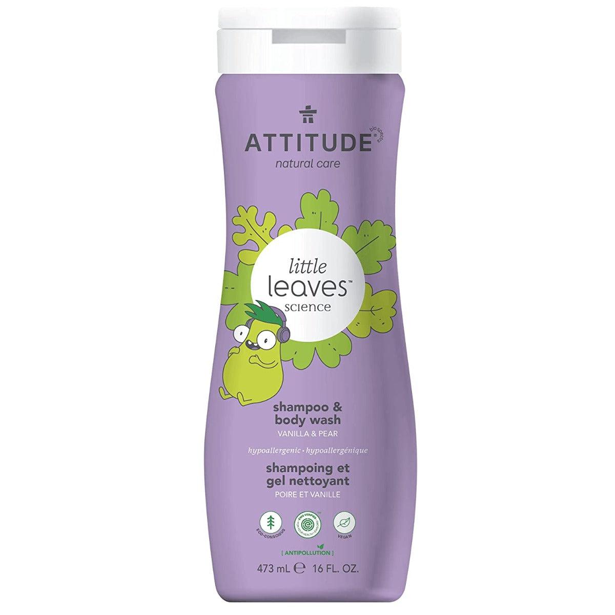 Attitude little leaves Shampoo and Body Wash 2-in-1 for kids 2 yrs and up Sulfate Free Vanilla & Pear 473ml