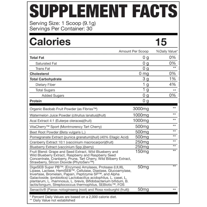 Axe & Sledge Reds+ Superfood Powder with Acai Beetroot Pomegrante, Antioxidants, Digestive Enzymes, Probiotics, Prebiotics, 30 Servings - Raspberry Sorbet