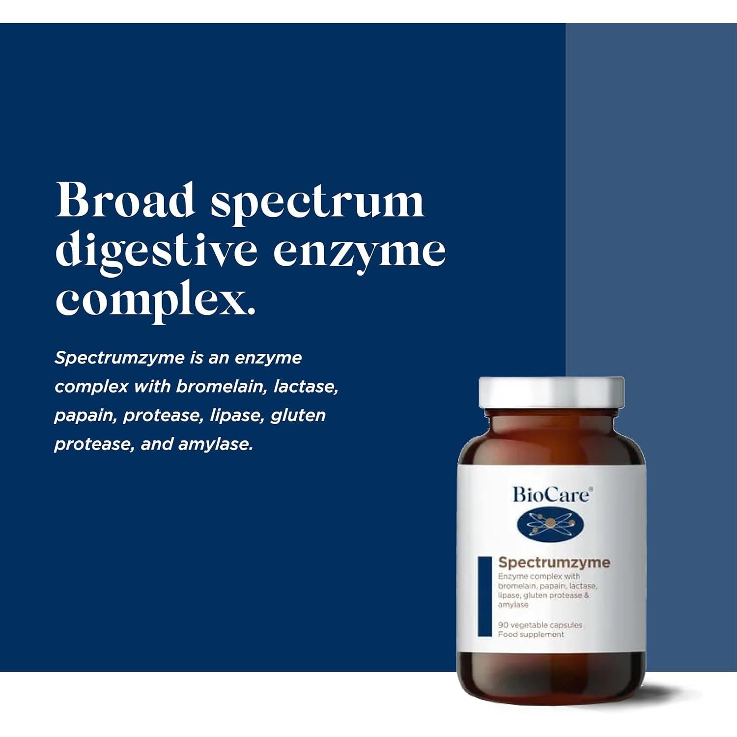 BIOCARE Spectrumzyme Digestive Enzyme Complex 90 Vegetarians Caps