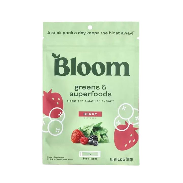 BLOOM Greens & Superfoods BERRY Flavored 5 Stick Packs