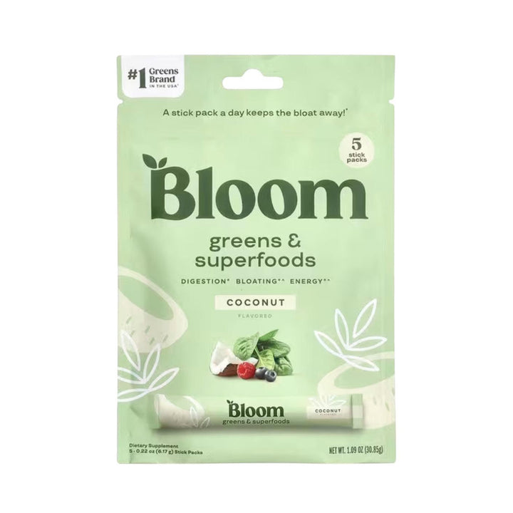 BLOOM Greens & Superfoods COCONUT Flavored 5 Stick Packs