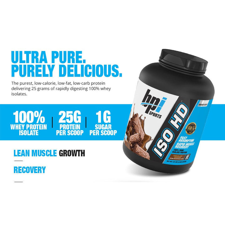 BPI Sports ISO HD Isolate Protein Chocolate Brownie Gluten Free High Protein Low Calorie- 69 Servings, 2.2 Kg