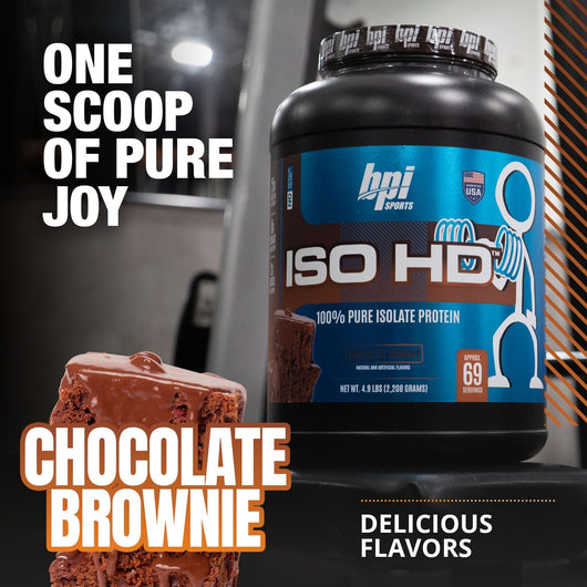 BPI Sports ISO HD Isolate Protein Chocolate Brownie Gluten Free High Protein Low Calorie- 69 Servings, 2.2 Kg