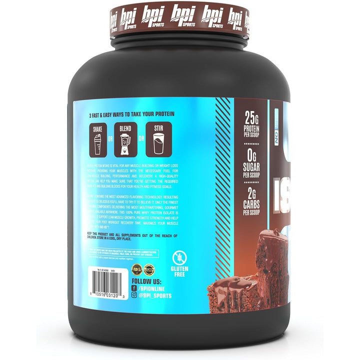 BPI Sports ISO HD Isolate Protein Chocolate Brownie Gluten Free High Protein Low Calorie- 69 Servings, 2.2 Kg