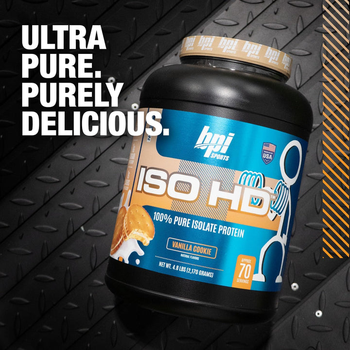 BPI Sports ISO HD Isolate Protein Vanilla Cookie Gluten Free High Protein Low Calorie- 69 Servings, 2.2 Kg