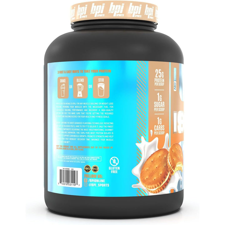 BPI Sports ISO HD Isolate Protein Vanilla Cookie Gluten Free High Protein Low Calorie- 69 Servings, 2.2 Kg