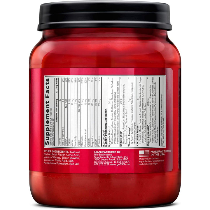 BSN N.O.-XPLODE Pre Workout Powder, Energy Supplement with Creatine and Beta-Alanine, Fruit Punch Flavor, 1.11 KG 60 Servings