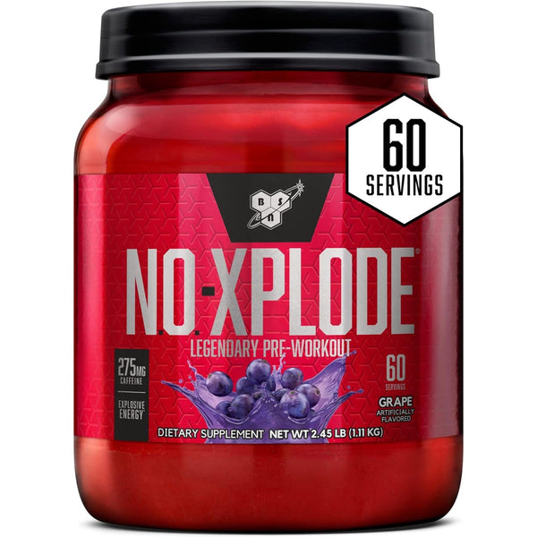 BSN N.O.-XPLODE Pre Workout Supplement with Creatine, Beta-Alanine Grape, 60 Servings (Copy)