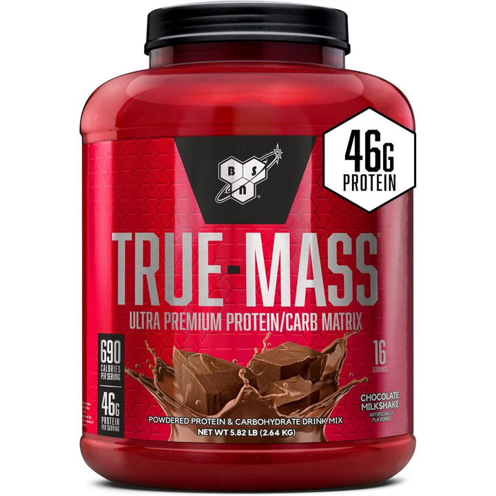 BSN TRUE-MASS Weight Gainer, Muscle Mass Gainer Protein Powder, Chocolate Milkshake, 2.64 KG