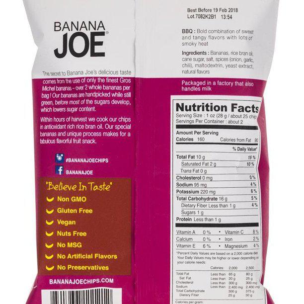 Banana Joe Banana Chips Hickory BBQ Gluten Free Non-GMO 50g