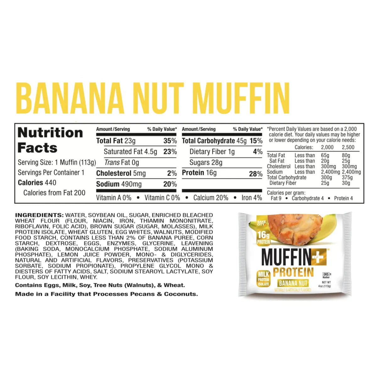 Bake City Muffin Protein Banana Nut 113g