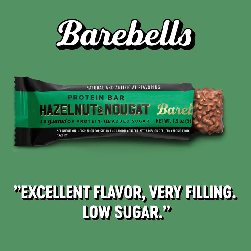 Barebells Protein Bar Hazelnut Nougat 20g Protein No Added Sugar 55g