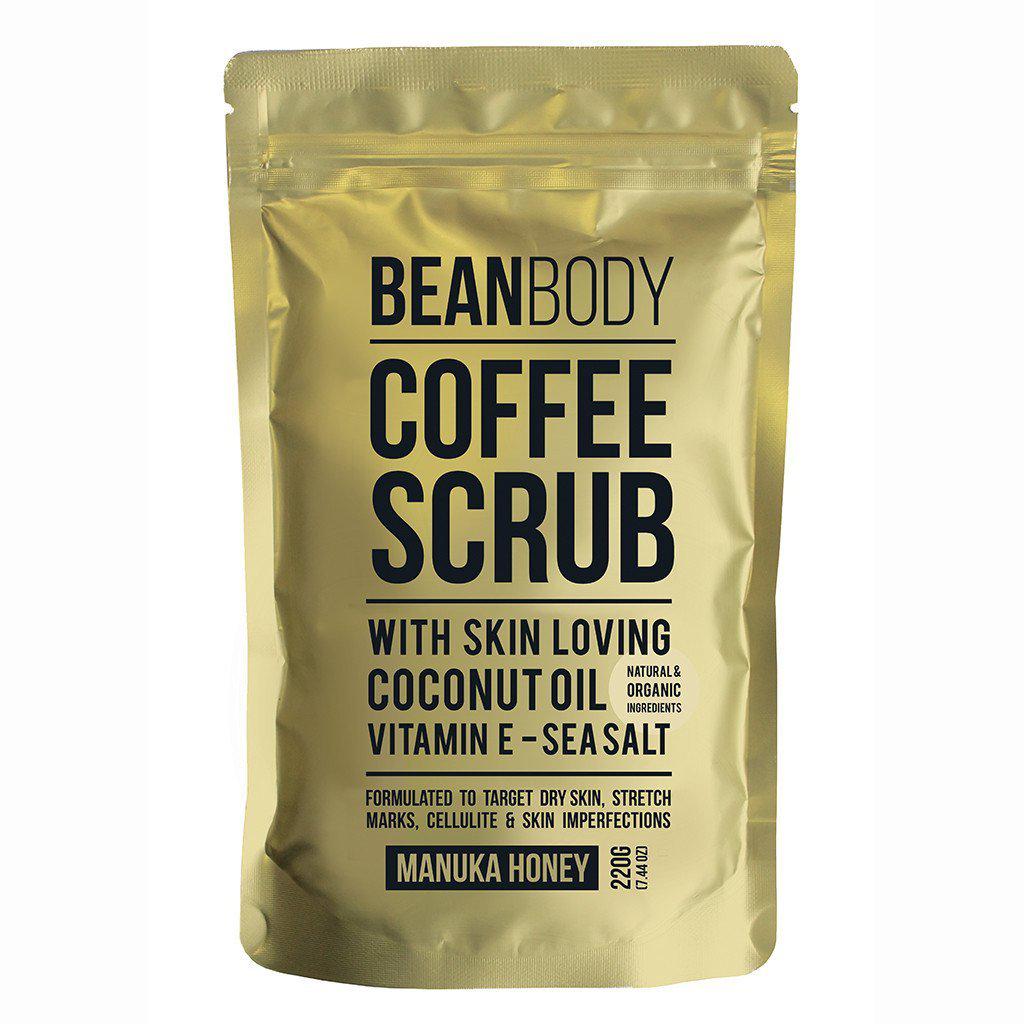 Bean Body Coffee Bean Scrub with Coconut Oil Vitamin E and Manuka Honey 220g