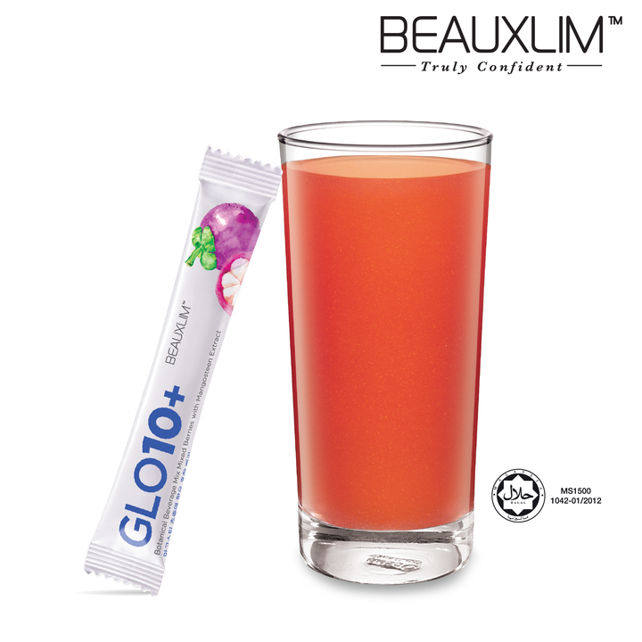 Beauxlim Glo10+ Mangosteen Extract and Astaxanthin with Marine Collagen (10g X 15 Sachets)