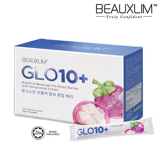 Beauxlim Glo10+ Mangosteen Extract and Astaxanthin with Marine Collagen (10g X 15 Sachets)