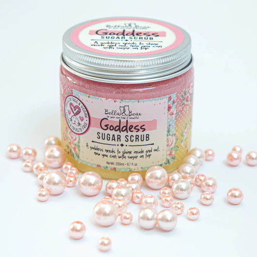 Bella & Bear Goddess Sugar Scrub Exfoliator And Shower Gel Brighten and Tighten Skin 200ml