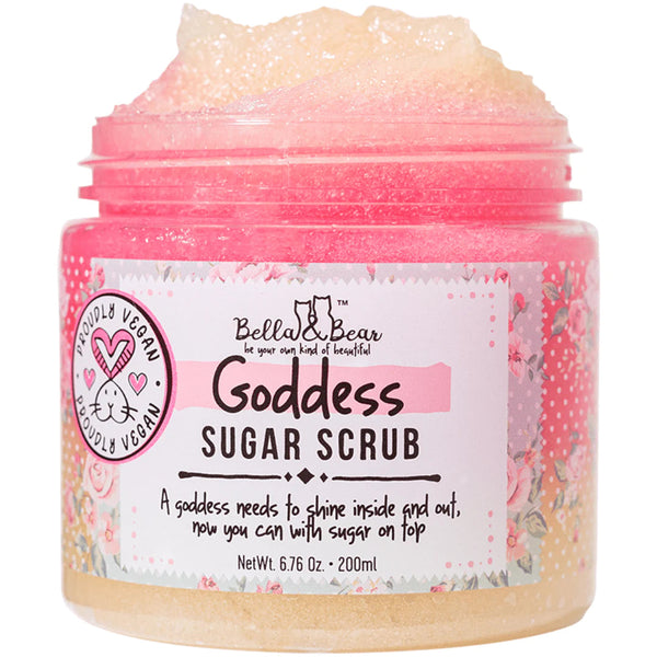 Bella & Bear Goddess Sugar Scrub Exfoliator And Shower Gel Brighten and Tighten Skin 200ml