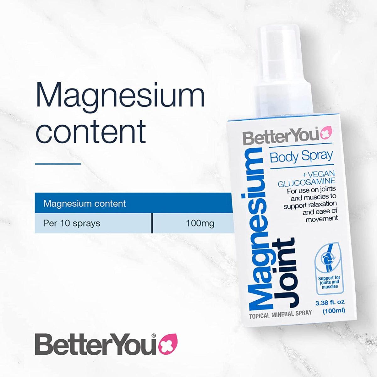 Better You Magnesium Joint Spray with Glucosamine for Joints 100ml