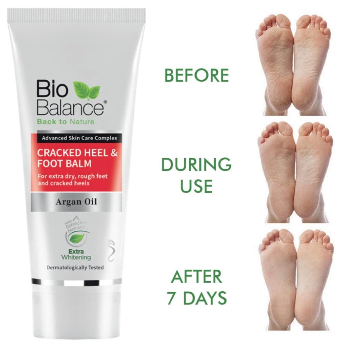 Bio Balance Cracked Heel & Foot Balm with Argan Oil For Extra Dry Rough Feet and Cracked Heels 60ml