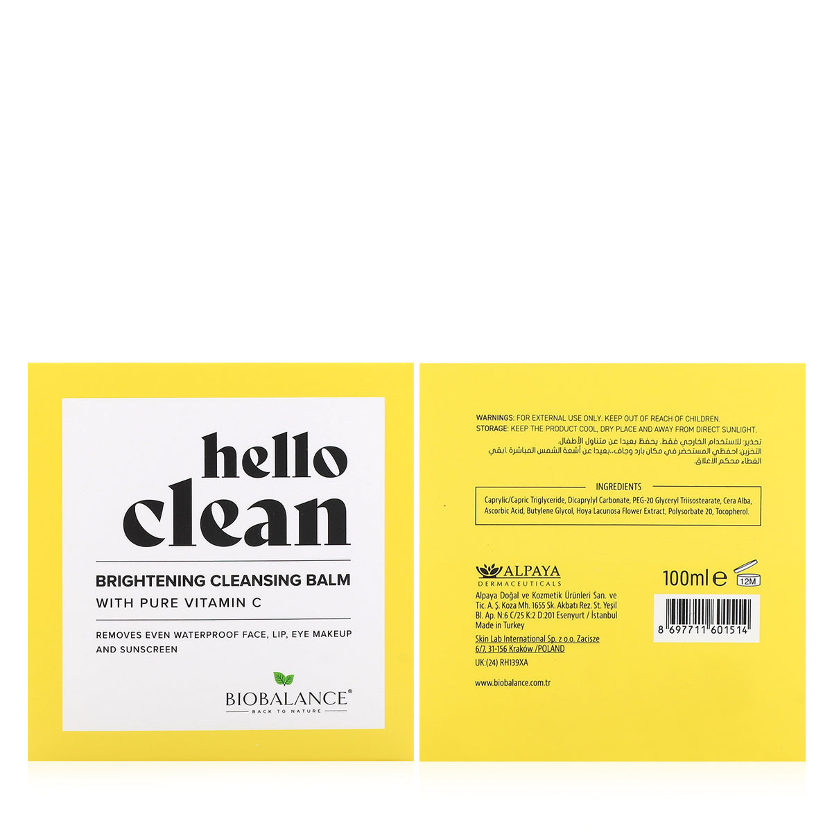 Bio Balance Hello Clean Cleansing Balm Brightening With Pure Vitamin C ...