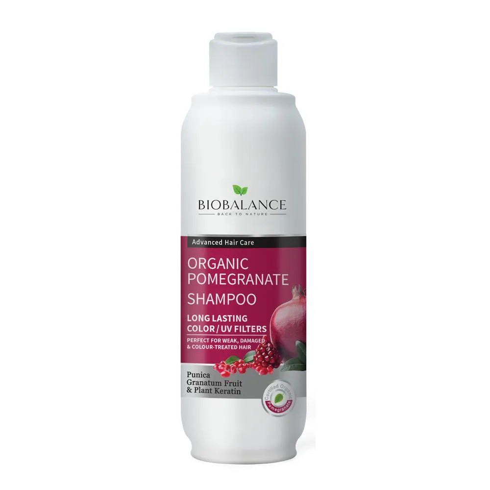 Bio Balance Organic Pomegranate Shampoo For Weak, Damaged & Colour Treated Hair No Sulfates No Parab