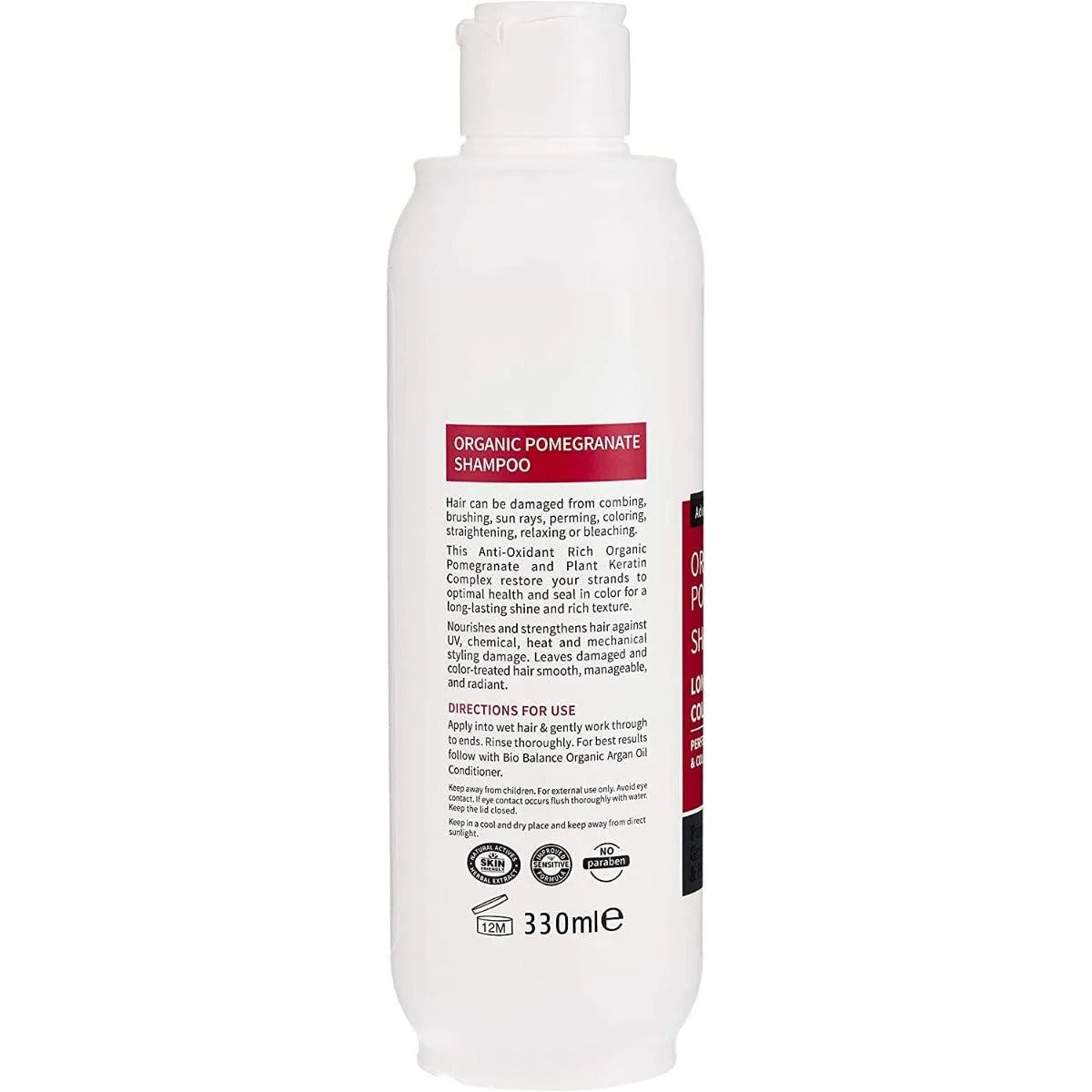 Bio Balance Organic Pomegranate Shampoo For Weak, Damaged & Colour Treated Hair No Sulfates No Parab