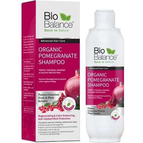 Bio Balance Organic Pomegranate Shampoo For Weak, Damaged & Colour Treated Hair No Sulfates No Parab