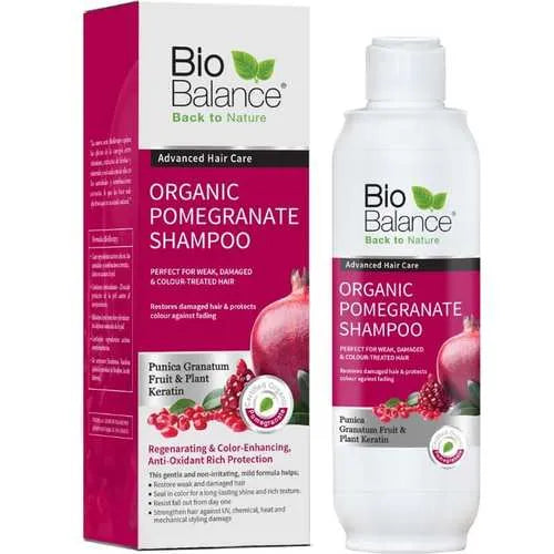 Bio Balance Organic Pomegranate Shampoo For Weak, Damaged & Colour Treated Hair No Sulfates No Parab