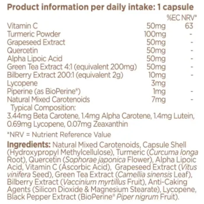 BioCare Antioxidant Complex with turmeric, green tea and grapeseed 30 Vegetable Capsules