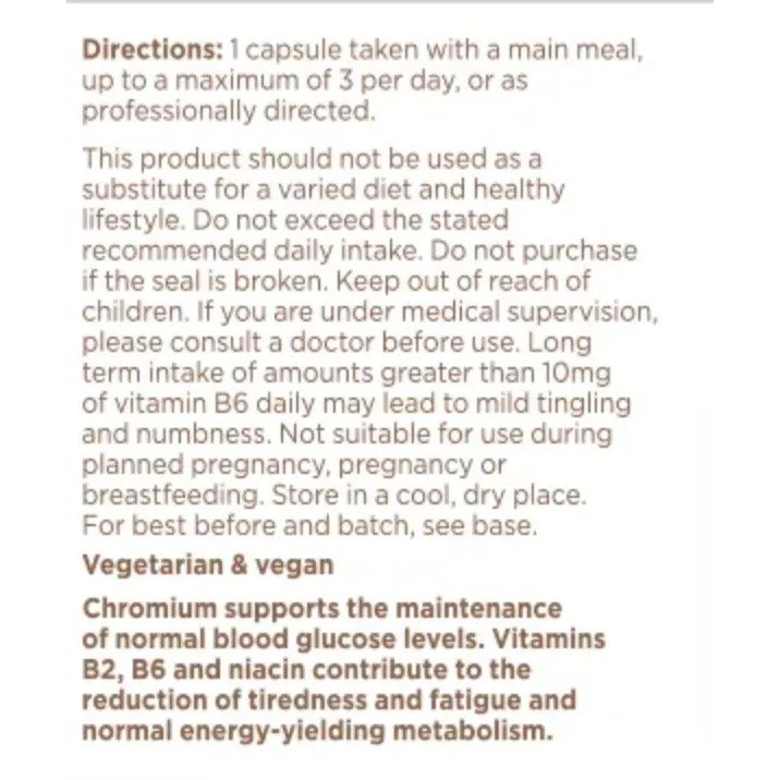 BioCare Gluco Complex with Chromium, B Vitamins, Manganese & myo-inositol 90 Capsules Vegan