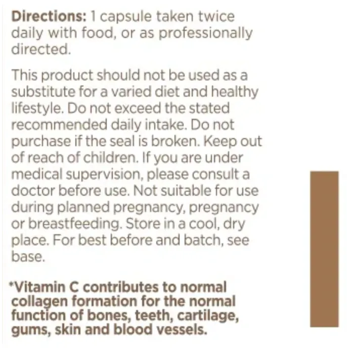 BioCare Marine Collagen Complex with hyaluronic acid for skin, joint and bone support 60 Vegetable Capsules