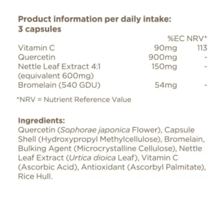 BioCare Quercetin Complex with Bromelain and Vitamin C 90 Capsules Vegan