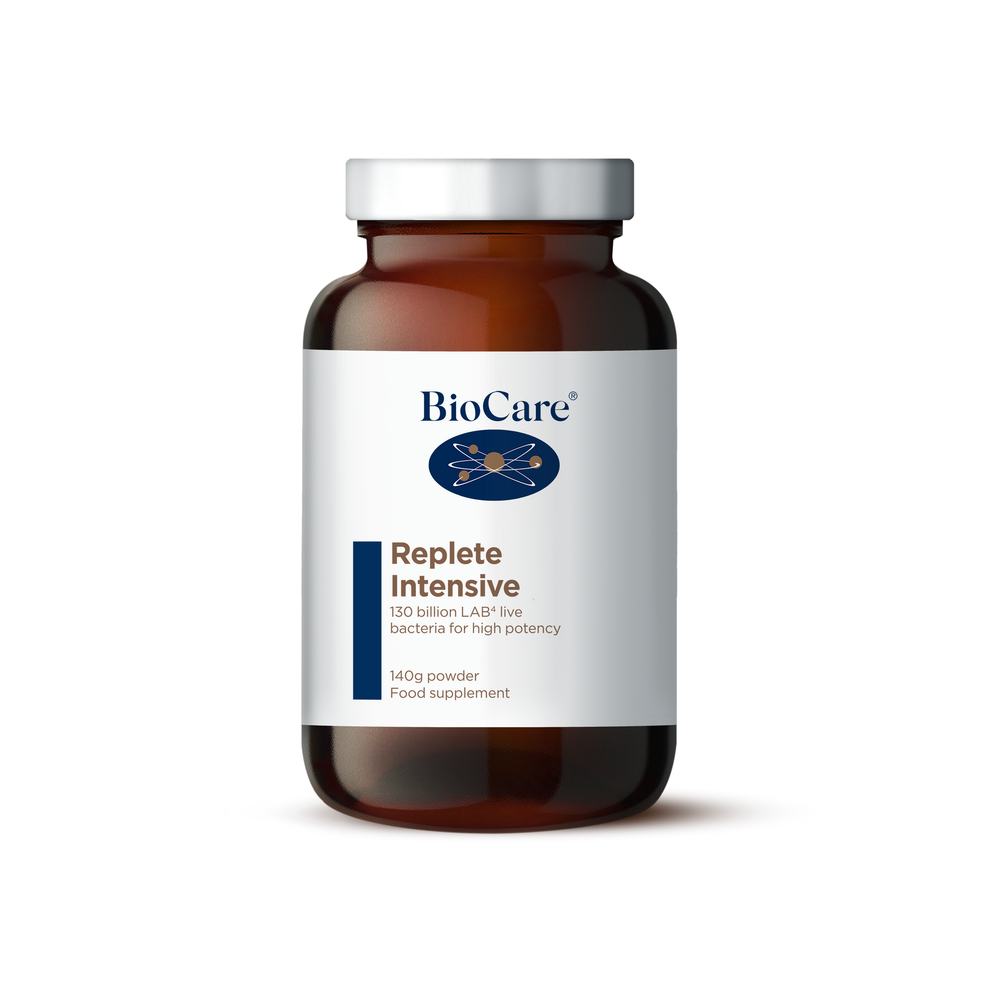 BioCare Replete Intensive 130 Billion clinically researched LAB4 Probiotic Complex of live bacteria 140g Powder 7-day use