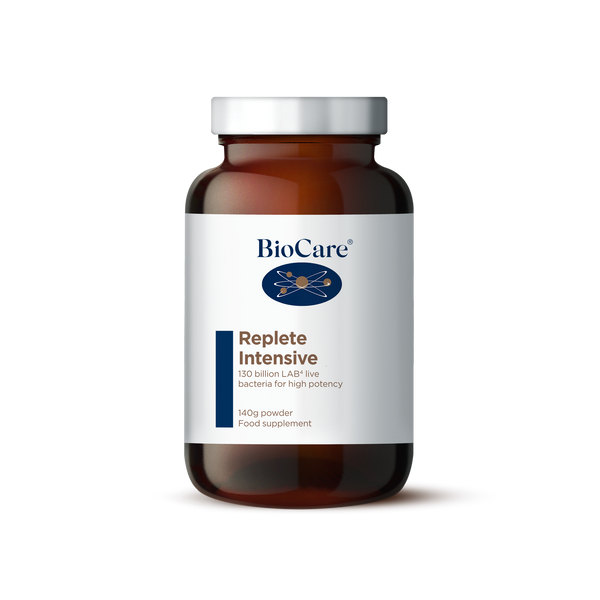 BioCare Replete Intensive 130 Billion clinically researched LAB4 Probiotic Complex of live bacteria 140g Powder 7-day use