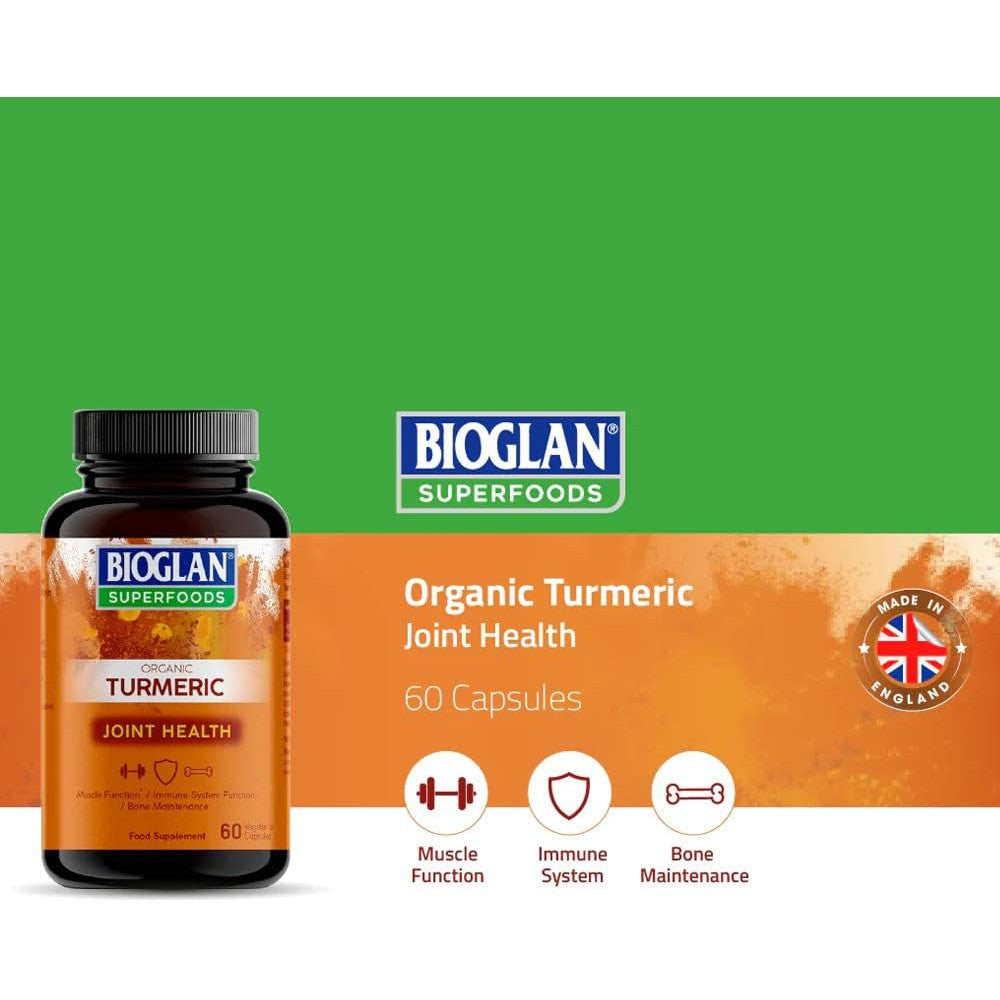 Bioglan Superfoods Organic Turmeric Capsules Joint Health 60 Vegetarian Capsules