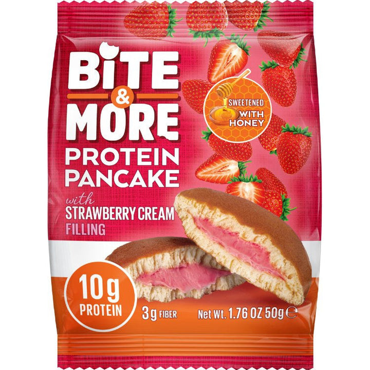 Bite & More Protein Pancake with Strawberry Cream Filling 10g Protein 50g