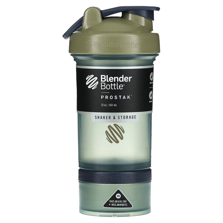 Blender Bottle PROSTAK Tan Shaker & Storage BPA Free 22oz 651ml