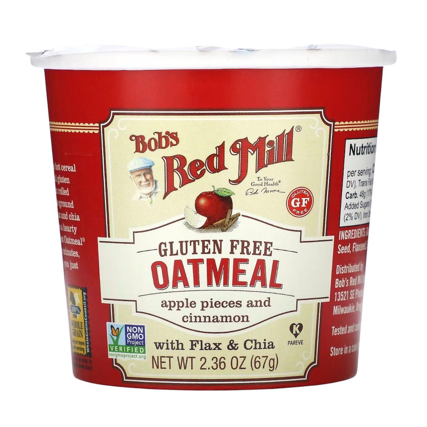 Bob's Red Mill Gluten Free Oatmeal Cup, Apple Cinnamon 67g