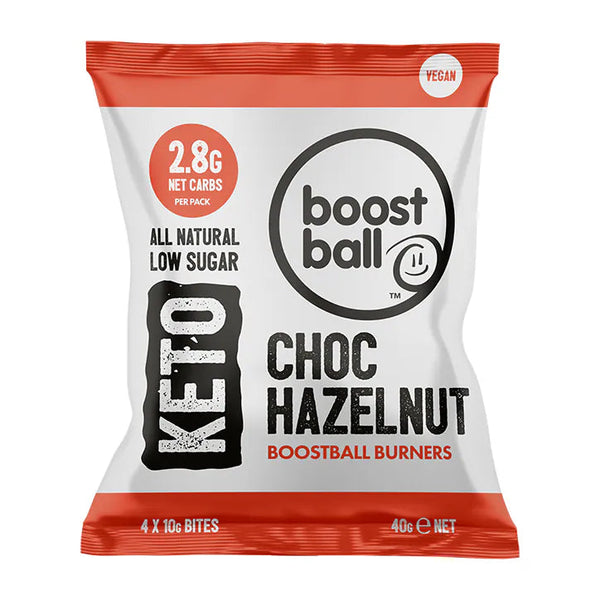 Boost Ball Keto Bites Low Sugar Low Carbs Vegan Chocolate Hazelnut 40g