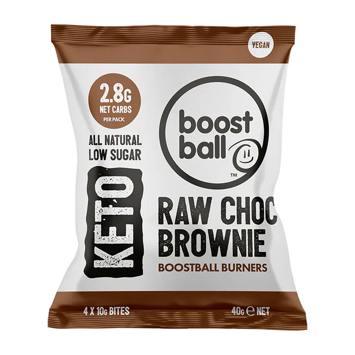 Boost Ball Keto Bites Low Sugar Low Carbs Vegan Raw Chocolate Brownie 40g