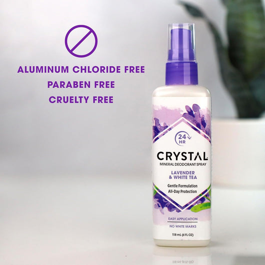 CRYSTAL ESSENCE Deodorant Spray Lavender & White Tea 118ml