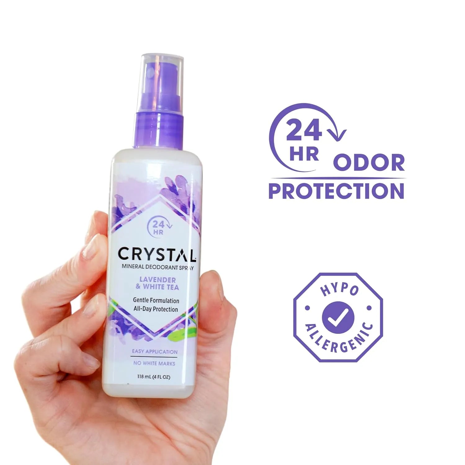 CRYSTAL, Mineral-Enriched Deodorant Spray, Lavender & White Tea, 4 fl oz (118 ml)