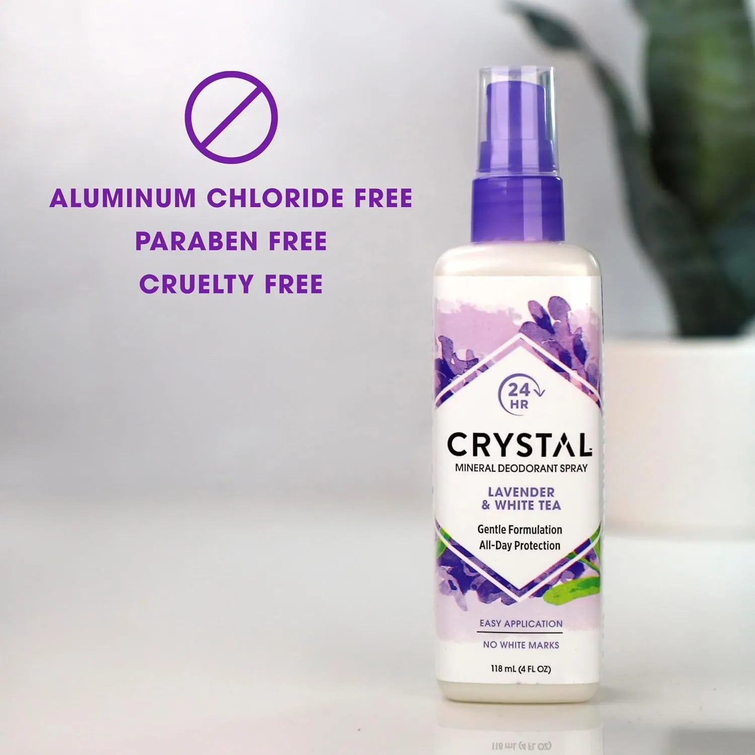 CRYSTAL, Mineral-Enriched Deodorant Spray, Lavender & White Tea, 4 fl oz (118 ml)