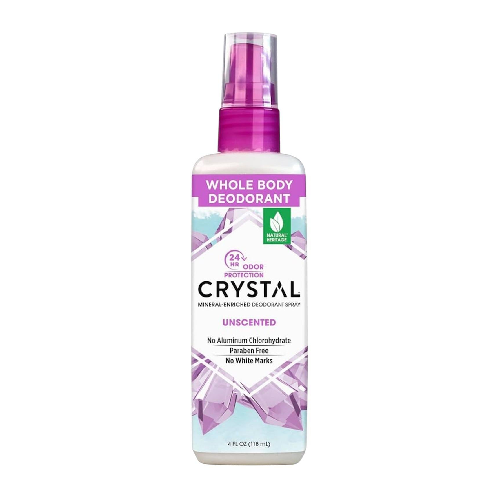 CRYSTAL, Mineral-Enriched Deodorant Spray, Unscented, 4 fl oz (118 ml)