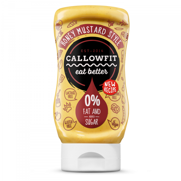 Callowfit Honey Mustard Sauce No Added Sugar No Fat Vegan 300ml