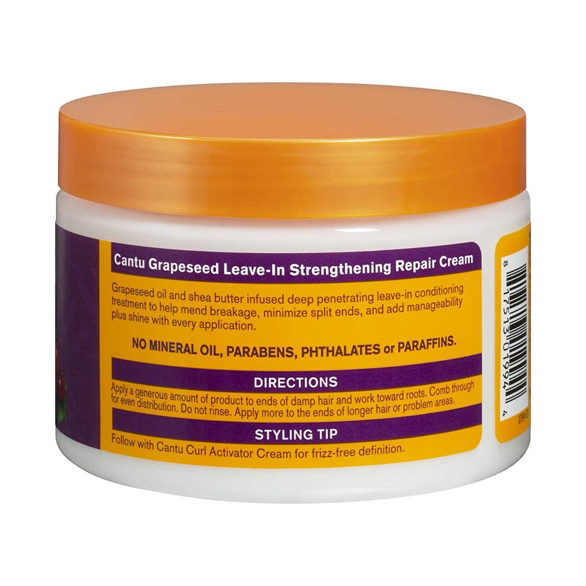 Cantu Grapeseed Strengthening Repair Leave-In with Shea Butter Sulfate Free No Silicone No Parabens