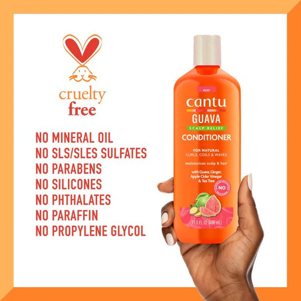 Cantu Guava Scalp Relief Conditioner, for Natural Curls With Guava, Ginger, Apple Cider Vinegar & Tea tree 400ml