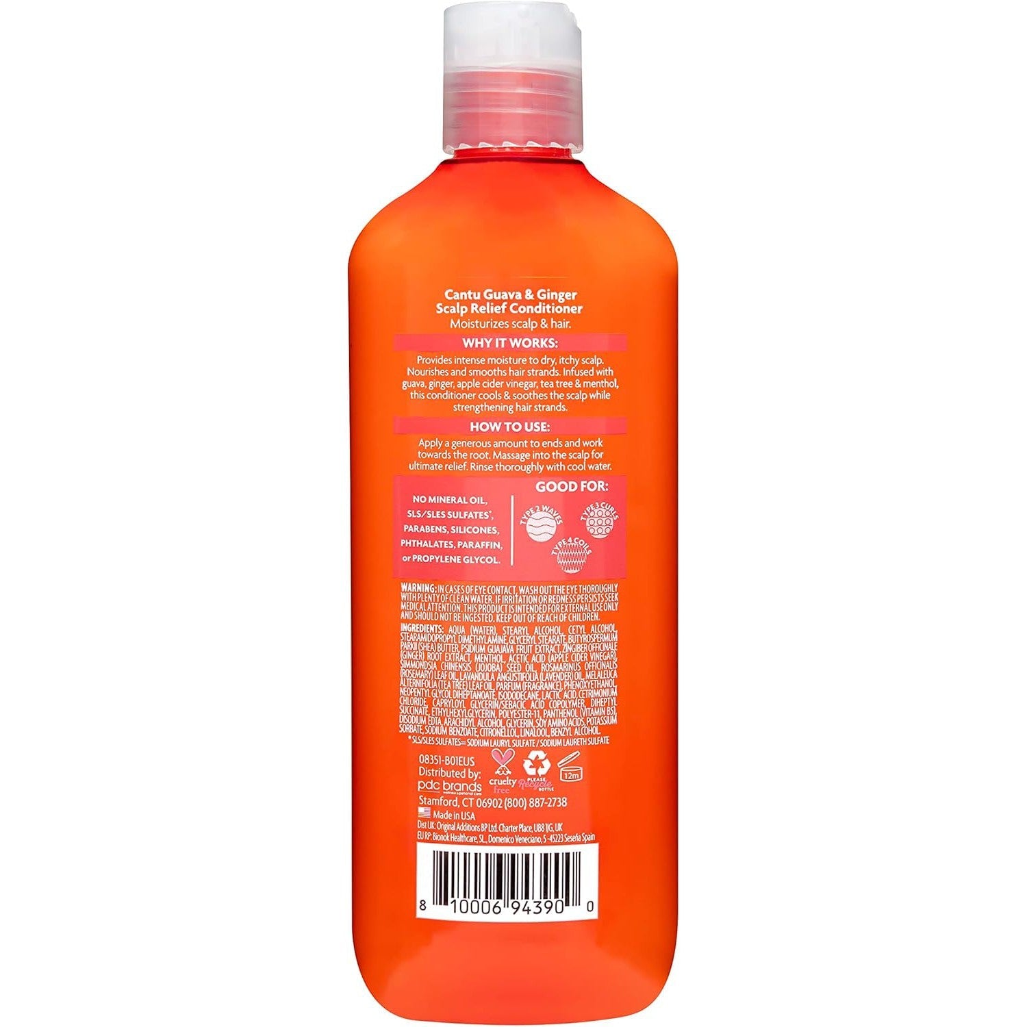Cantu Guava Scalp Relief Conditioner, for Natural Curls With Guava, Ginger, Apple Cider Vinegar & Tea tree 400ml